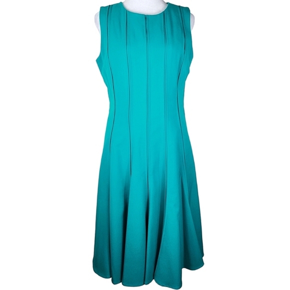Calvin Klein Teal Fit & Flare Dress - Picture 1 of 7